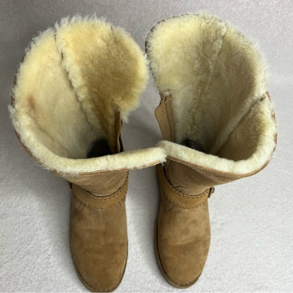 UGG Braiden Suede Tall Riding Boots-Brown/Tan-Women’s 5-Classic-Cozy-Winter-Boho - Picture 10 of 12